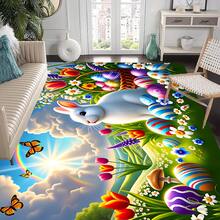 1/2pcs Easter Doormat And Rug Set, Cute Rabbit, Easter Eggs & Floral Pattern, Non-Slip Backing, Suitable For Home Entryway And Stairs Decor, Add Holiday Atmosphere, Soft & Comfortable, Practical & Decorative - Multicolor - View 11