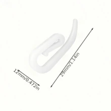 60/120/240/500 White Curtain Hooks, Curtain Roller Sliders, 0.47*1.14 Inch,Sturdy,Durable,Easy To Install,Suitable For Shower Curtain Clips And Pleated Track Hooks. - White - View 4