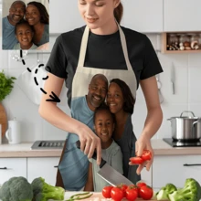 [ Customization ] 1 Customized Digital Item Name. Text. Logo. Printed Pattern Apron, Kitchen Workwear, Catering Apron, Polyester Kitchen Apron, Solid Color Woven Cooking Apron, With Pockets, Used For Kitchen Tools And Pens, Valentine's Day Gift