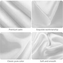 1pc White Satin Square Tablecloth, Solid Color Polyester Tablecloth, Wedding Party Supplies, Birthday Decoration, Home Decor, Perfect For Rustic Wedding, Bridal Shower, Birthday, Baby Shower, Indoor/Outdoor Events, Ceremony, Kitchen, Gathering - White - View 9