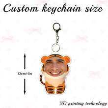 1 Customized Facial Keychain, Personalized Keychain, Suitable For Father's Day, Mother's Day, Halloween, Christmas Eve, Valentine's Day, Birthdays, Personalized Anniversaries - Little Tiger - Multicolor - View 3