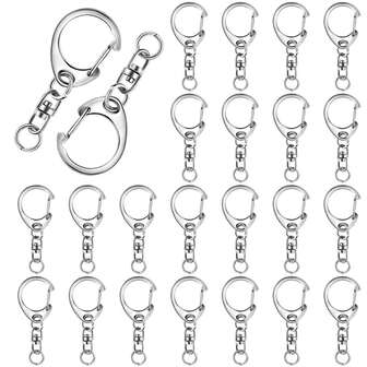 36pcs Alloy Swivel Lobster Clasp Keychain Set, Including 18pcs Metal Open Ring Keychain Hooks And 18pcs Metal Jump Rings, Suitable For DIY Jewelry, Craft Making, Holiday Gifts, Anniversary, Pet Collar, Bag Accessories (4 Colors)