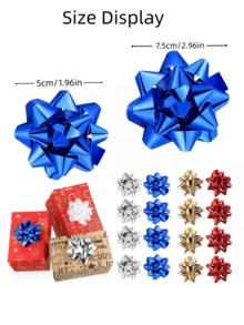 30/50/100/200pcs Valentine's Day Gift Satin Ribbon Bows 1.96 Inch (5cm) New Year Ribbon Bows Gift Wrapping Self-Adhesive Small Gift Bows Assorted Metallic Bow Knots Holiday Gift Box (Random Color) - Multicolor - View 10