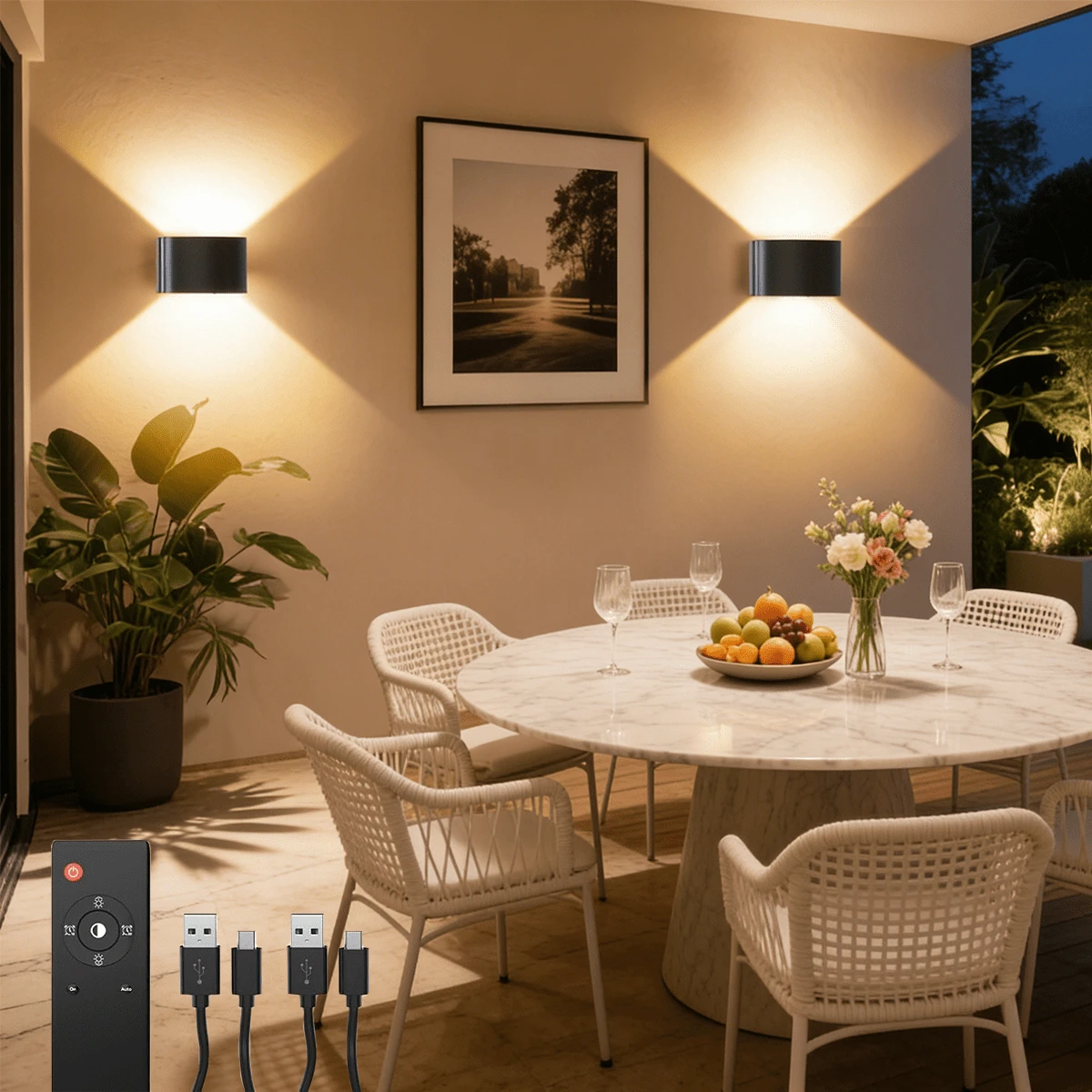 Motion Sensor Wall Light, 3 Colours Wireless LED Indoor Wall Light With Remote Control, 4000mAh Rechargeable Battery, Adjustable Brightness For Bedroom, Hallway, Living Room, Minimalist Style Smart Lighting - 黑色 - 查看 1