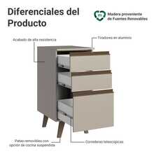Gabinete Bajo Cocina Madesa Nice 40cm Con Encimera y Pies C1 - Beis - Ver 3
