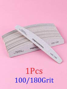 100pcs/50pcs/25pcs/10pcs/1pc Grey Thin Wooden Nail File - 100/180 Grit Nail Care Manicure Set, Double-Sided Nail File, Washable Nail File, Reusable Nail Buffer Block, Suitable For Natural Nails And Acrylic Nails, Home And Salon Use - Light Grey - View 12