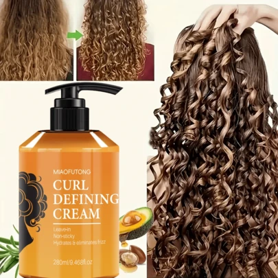 Moroccan Curl Defining Cream Hydrating Argan Oil Hair Mask Curl Cream For Enhances Wavy Hair And Curly Hair, Smoothing Curling Creams Detangles, Conditions And Reduces Frizz