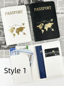 時尚新款旅行商務護照夾 RFID 防盜旅行錢包文件收納夾 極簡卡槽 可愛護照套 中性款 黑色粉色 信用卡夾 卡片相片夾 極簡錢包 智慧錢包 Airtag 錢包 名片夾 - 彩色 - 查看 6