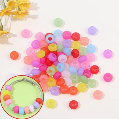 12/24/36/48/100pcs Multi-Color Resin Versatile Large Hole Beads, Used For DIY Accessories,Christmas,Halloween,Thanksgiving Decoration
