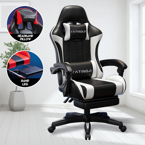 PORIYA Gaming Chair Office Computer Seating Racing PU Executive Racer Recliner Chair