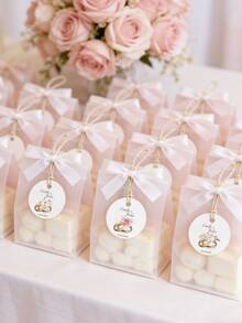 1/10/20/40/60/90 unidades Plantillas personalizadas de etiquetas para regalo de boda, etiquetas personalizadas para anillos con flores, etiquetas editables para anillos con flores, plantillas de etiquetas para regalo de fotos de vacaciones, etiquetas imprimibles para fotos de boda, etiquetas para despedida de soltero/soltera, etiquetas personalizadas, etiquetas de agradecimiento - Multicolor - Ver 7