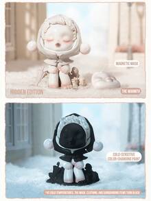 SKULLPANDA Temperature Series Blind Box Collectible (12 Desain Reguler + 1 Versi Tersembunyi), Figur Seni Bertema Harian Hangat & Nyaman, Koleksi Blind Box Cocok untuk Meja, Halloween, Kotak Misteri Natal - MultiWarna - View 12