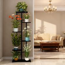 SHENGMAO--1/2/4/5/6-7Tier Plant Stand, Iron Flower Stand,Heavy-Duty Metal Frame, Metal Flower Stand, High-Angle Multi-Tier Plant Rack, Indoor/Outdoor Flower Pot Display Stand. Crafted From Iron With A Sleek, Minimalist Design For Easy Disassembly. This Versatile Stand Fits Seamlessly In Living Rooms, Entryways, Offices, Or Outdoor Patios And Gardens. Available In Multiple Colors. - 7 lớp màu đen - Xem 4