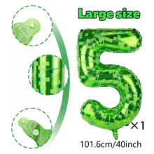 Minecraft 40 Inch Giant Green Pixel Grid Miner Theme Digital Foil Balloons 0-9, Suitable For Birthday And Anniversary Parties - Multicolor - View 5
