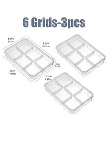 1/5 hộp đựng thực phẩm chuẩn bị sẵn - Hộp cơm bento 6 ngăn có thể tái sử dụng, phù hợp cho gia đình, trường học, công sở và du lịch, có thể dùng làm hộp đựng thức ăn, hộp đựng đồ ăn nhẹ, hộp cơm trưa kiểm soát khẩu phần cho người lớn, khay đựng trái cây. - Nhiều màu - Xem 13