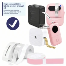 1/6 Roll White Thermal Label Tape, 12x40mm (0.47"X1.57"), 160 Labels/Roll, Thermal Printing Paper, Black Background White Text Labels, Suitable For D30, M110, M220, M1, P50, P15 Label Printers, Home & Commercial Use, Waterproof, Oil-Resistant, Wear-Resistant, Tear-Resistant - White - View 3