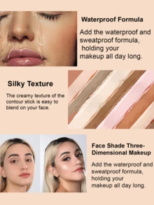 FV Dual-Ended Contour Highlighter Stick 2-In-1-Blendable Formula Sculpting Stick For Face Body Creamy Natural Finish Brand Beauty Makeup Face Paint Cosmetic Ideal For Y2K Fancy Fashion Suitable For Birthday Gift Party Ready Best Color - 02 Vanilla & Mocha - View 9