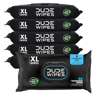 Unscented Flushable Wipes Resealable Travel Pack 18 Wipes Per Pack 18 Total Wipes