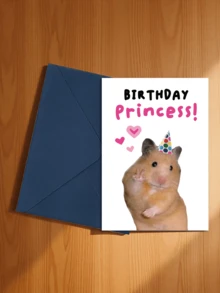 1pc "Birthday Princess" Celebration Greeting Card - Lovely Wishes For Daughter And Loved Ones | High-Quality Floral Crown Design | Suitable For Family, Friends And Special Occasions