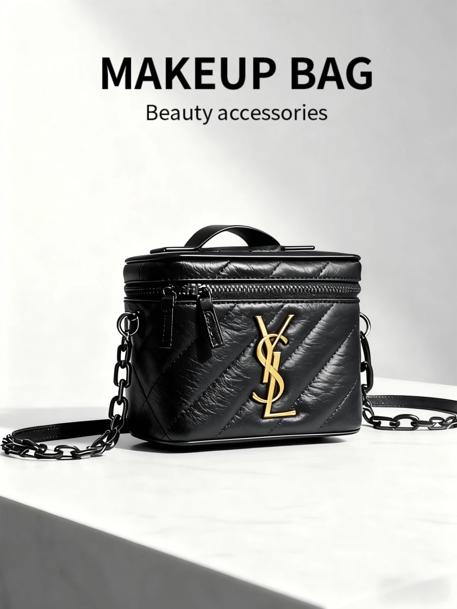 Yves Saint Laurent 这款黑色长方形女士单肩包，饰有黑色品牌标志，适合日常休闲使用，是圣诞节送给女士的理想礼物。 - 黑金色 - 查看 1