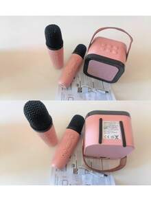 Mini Karaoke Machine, Equipped With 2 Wireless Microphones, Suitable For Adults' Portable Speaker, With Lights And Fun Sounds, An Interactive Dual-Microphone Toy. A Great Gift For Ramadan. Ideal For Giving As A Gift To Boyfriends And Girlfriends.