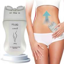 2 In 1 Belly Massager & Lifting Cream, MELAO CURVES Lifting Belly Cream 100g With Massage Device, For Tummy Tightening, Skin Firming, Postpartum Care, With Massage Heads, ON/OFF Mode, Portable Design - 白色 - 查看 3