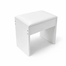 Modern White Vanity Stool With Soft Padded Seat, Space-Saving Makeup Stool For Bedroom, Dressing Table & Small Spaces - SZD - 查看 6