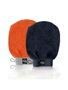 Kessa Exfoliating Gloves, Turkish Bath, Natural & Effective, For Body & Face, Cleanse & Purify Skin, Remove Dead Skin Cells, Can Be Used With Or Without Black Soap - Multicolor - View 2