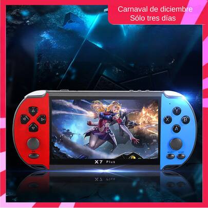 Consola de juegos, X7 Plus de 5.1 pulgadas, consola de videojuegos, reproductor de juegos portátil con doble palanca de mando, almacenamiento interno de 16GB con varios juegos preinstalados, controlador de juegos , salida a televisión.