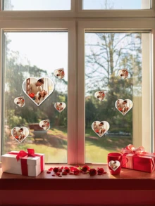 60-1000pcs Customized Waterproof Stickers, Personalized Stickers, Logo Stickers, Business Stickers, Labels, Mailing Labels, Wedding Stickers, Party Stickers, Birthday Stickers, Halloween Stickers, Christmas Stickers, Independence Day Stickers, Thanksgiving Stickers, Waterproof Adhesive Suitable For Wedding, Housewarming, School, Home, Kitchen, Bathroom, Bedroom, Tea Room, Office - Valentine's Day - Heart Shape - View 4