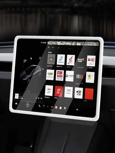 Espejo Y, kit de protector de pantalla de silicona y accesorios interiores para automóvil, marco protector de silicona para la consola central, protección anti-colisión para el interior del automóvil, accesorios para automóvil, accesorios para automóvil de mujer, decoración para automóvil