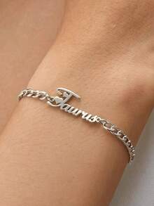 1 Customized Name Bracelet - Stainless Steel Cuban Chain Pendant Bracelet, Personalized Gold/Silver Fashion Accessory Bracelet, Supports Name Text Date Information - Exclusive Jewelry Gift, Suitable For Wives, Mothers, Valentine's Day, Family And Teenagers Commemorative Gift, Easter Holiday Gift