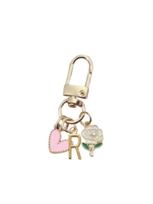 Letter Initial Keychain With Heart Rose Charm, Gold Metal Alphabet Key Ring For Women & Girls, Pink Enamel Floral Heart Pendant Keychain, Cute Personalized Bag Charm & Handbag Accessory, Car Key Holder Decoration, Stylish Backpack Pendant, Ideal Gift For Birthday, Valentine's Day, Mother's Day, Anniversary, Christmas, Holiday & Daily Use - Multicolor - View 13