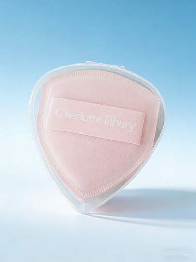 Charlotte Tilbury Limited Edition Ultra-Thin Heart-Shaped Powder Puff. Pink Cotton Candy Powder Puff. Original Loose Powder/Setting Powder Puff. Requires Minimal Powder Application For Makeup Or Setting. Suitable For Dry And Wet Use.