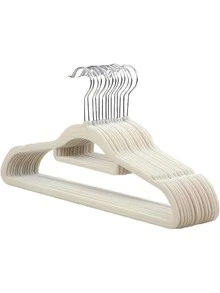 20/10pcs Velvet Hangers, Non-Slip Flocked Clothes Hangers, Sturdy And Durable Garment Hangers For Coats And Suits, Ideal Wardrobe Organizer To Save Closet Space, Suitable For Bathroom, Bedroom, Dorm, Balcony, Essential For Back To School, Valentine's Day Gift