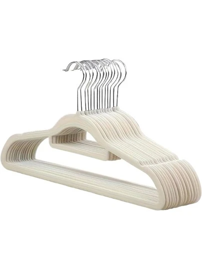 20/10pcs Velvet Hangers, Non-Slip Flocked Clothes Hangers, Sturdy And Durable Garment Hangers For Coats And Suits, Ideal Wardrobe Organizer To Save Closet Space, Suitable For Bathroom, Bedroom, Dorm, Balcony, Essential For Back To School, Valentine's Day Gift
