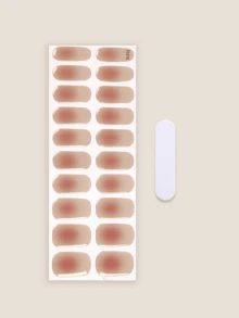 20片固化凝胶美甲贴纸，透明底油，沙龙品质，持久耐用，需UV灯固化，ES20跨境批发代发货美甲贴纸，美甲贴纸 - 珊瑚粉 - 查看 3