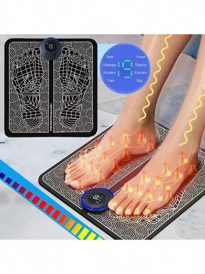 Thảm massage chân EMS, miếng đệm massage kích thích cơ điện cầm tay, cải thiện tuần hoàn máu, giảm đau và thư giãn cho đôi chân.