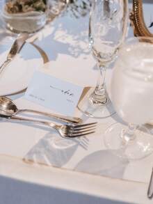 1pc Custom Wedding Name Place Cards - Editable Table Name Card | Modern Minimalist Design, Black And White, Initials In Heart | Personalized Place Cards For Weddings, Events, Parties | 9*10CM, Copperplate Paper - Style 1 - View 4