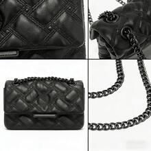 Mini Quilted Shoulder Bag With Black Chain Strap, Stylish Evening Purse For Women, Versatile Crossbody Bag For Party & Casual Use - Black - View 4