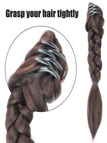 14英寸合成编织马尾假发片，夹式设计，适合女性日常马尾发型 - 彩色 - 查看 5