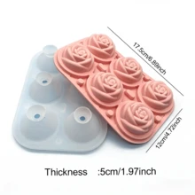 1pc Silicone Rose Ice Cube Tray, Easy Release Ice Mold, Household Ice Cube Maker - Multicolor - View 3