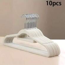 20/10pcs Velvet Hangers, Non-Slip Flocked Clothes Hangers, Sturdy And Durable Garment Hangers For Coats And Suits, Ideal Wardrobe Organizer To Save Closet Space, Suitable For Bathroom, Bedroom, Dorm, Balcony, Essential For Back To School, Valentine's Day Gift