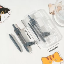 Juego de 2 piezas de compás para volver a la escuela, herramientas de dibujo geométrico para estudiantes, suministros esenciales para la clase de matemáticas con estuche portátil