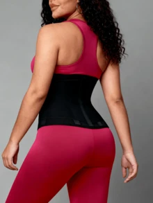 1pc Classic Drawstring Waist Belt, With Hook And Loop And Zipper Dual Closure Design, Cinches Waist To Create A Slender Silhouette - Multicolor - View 4