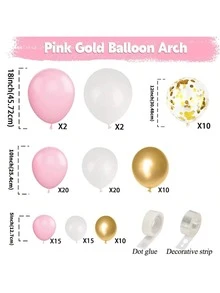 Pink And White Balloon Arch Kit, 106PCS Pink And Gold Balloon Garland Pastal Pink White Gold Confetti Balloons For Girls Birthday Baby Shower Wedding Bridal Shower Party Decorations - 粉紅色 白色 - 查看 10