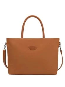 Tote Bag de Nylon Bolsa Feminina com Alça Transversal e de Ombro - Caramelo - Visão 1