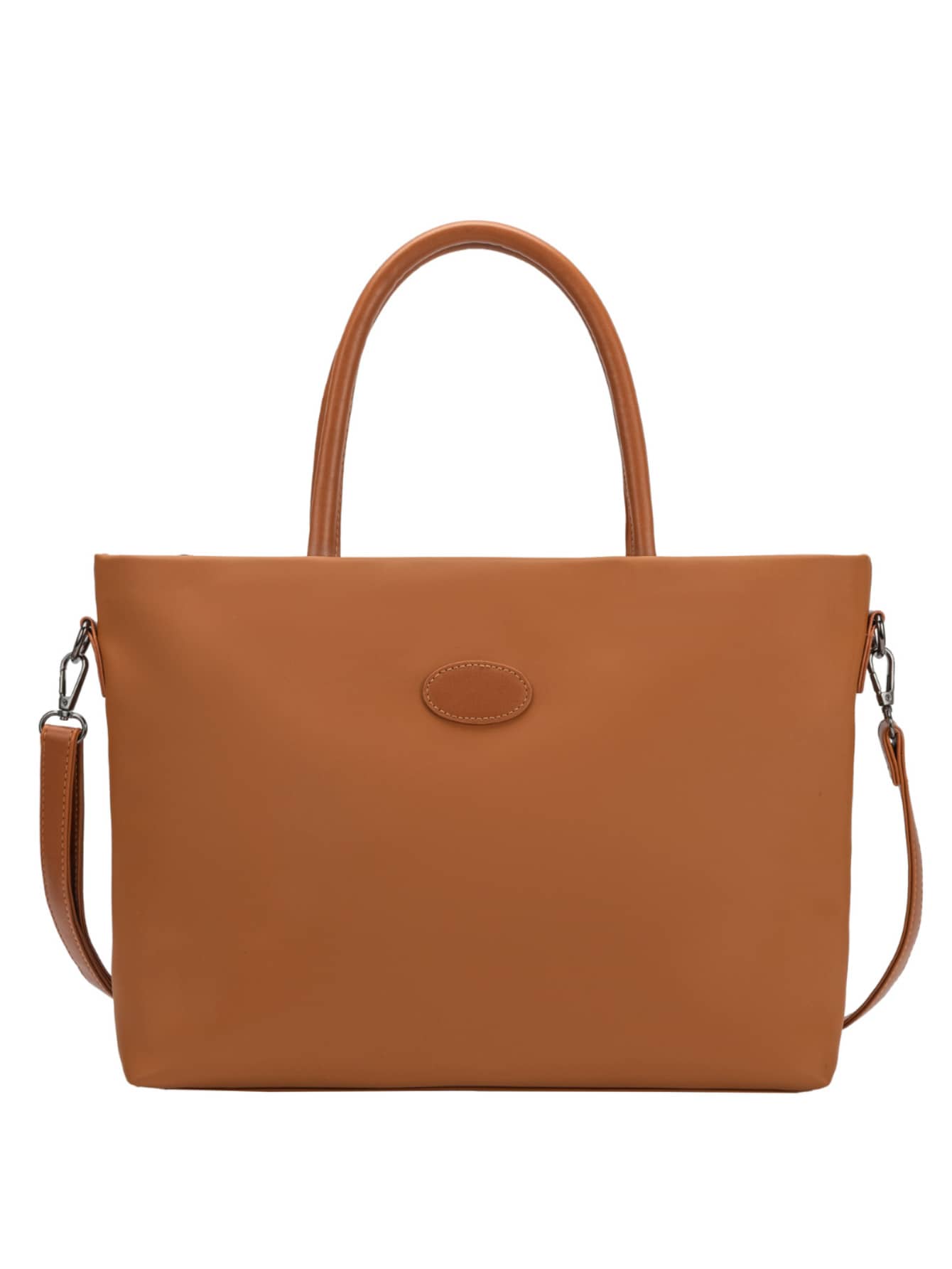 Tote Bag de Nylon Bolsa Feminina com Alça Transversal e de Ombro - Caramelo - Visão 1