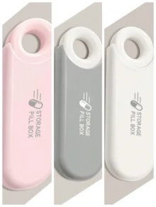 1个迷你便携防水防潮药盒，随身携带药品盒，三格收纳盒，旅行药盒，旅行药瓶，旅行套装，旅行杯，旅行洗漱包，旅行收纳盒，假日配件，旅行套装，旅行礼品 - 粉色 - 查看 16