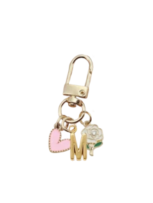 Letter Initial Keychain With Heart Rose Charm, Gold Metal Alphabet Key Ring For Women & Girls, Pink Enamel Floral Heart Pendant Keychain, Cute Personalized Bag Charm & Handbag Accessory, Car Key Holder Decoration, Stylish Backpack Pendant, Ideal Gift For Birthday, Valentine's Day, Mother's Day, Anniversary, Christmas, Holiday & Daily Use - Multicolor - View 14